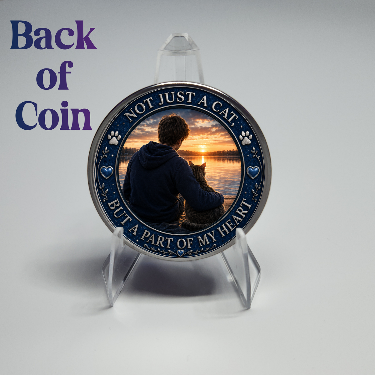 Cat Memorial Coin with Custom Photo – Forever My Best Friend Pet Loss Keepsake