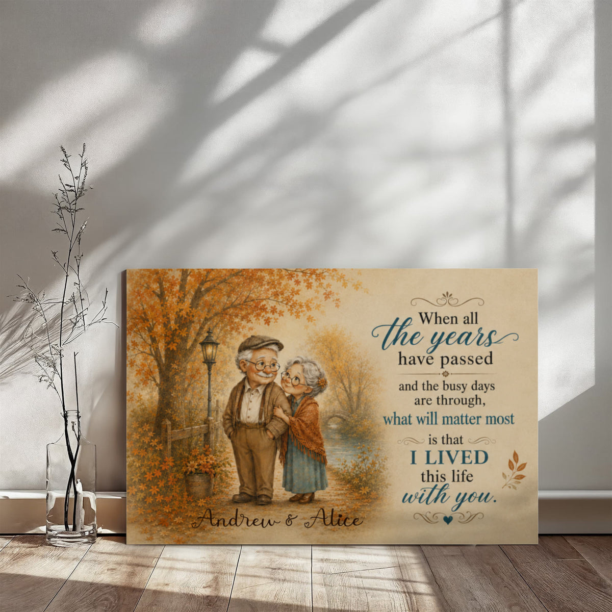 Personalized “I Lived This Life With You” Couples Canvas