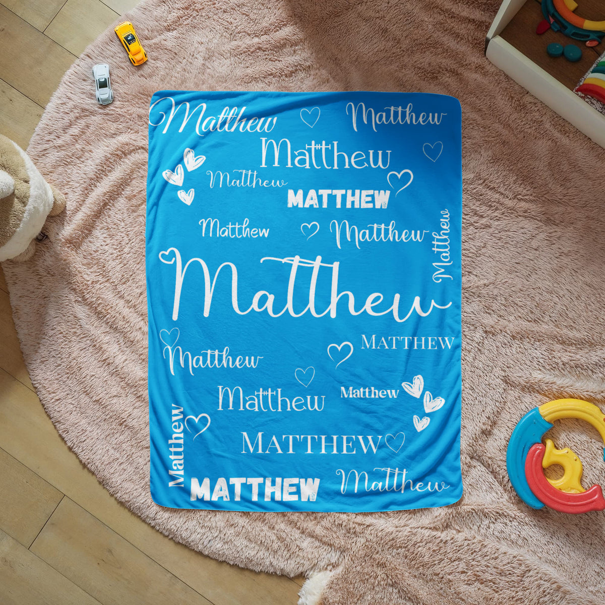 Personalized Kids Name Keepsake Blanket – 13 Color Options