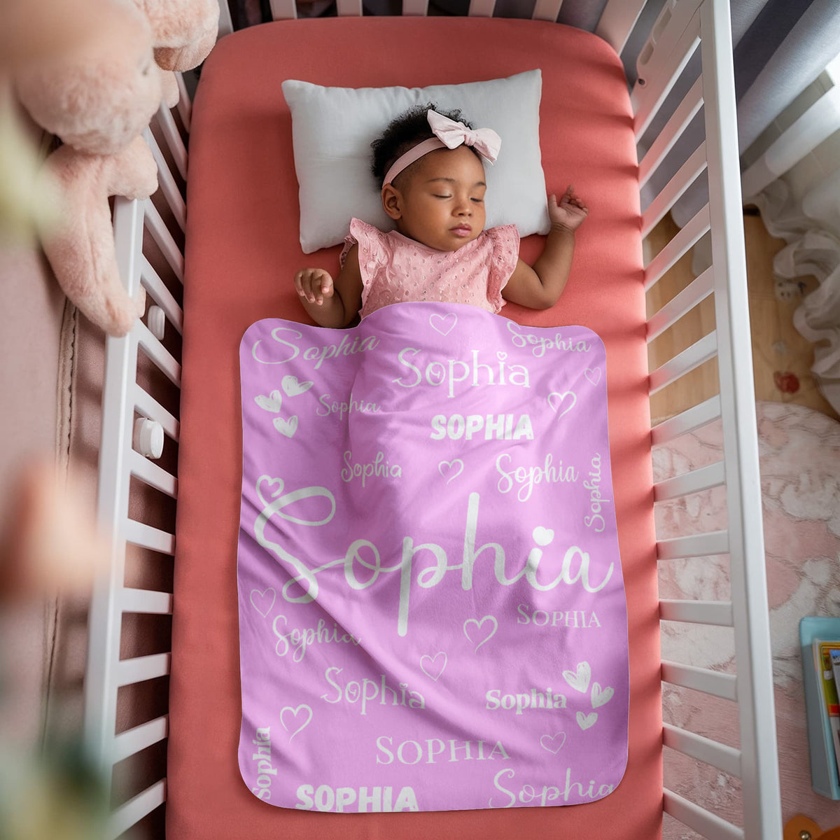 Personalized Kids Name Keepsake Blanket – 13 Color Options