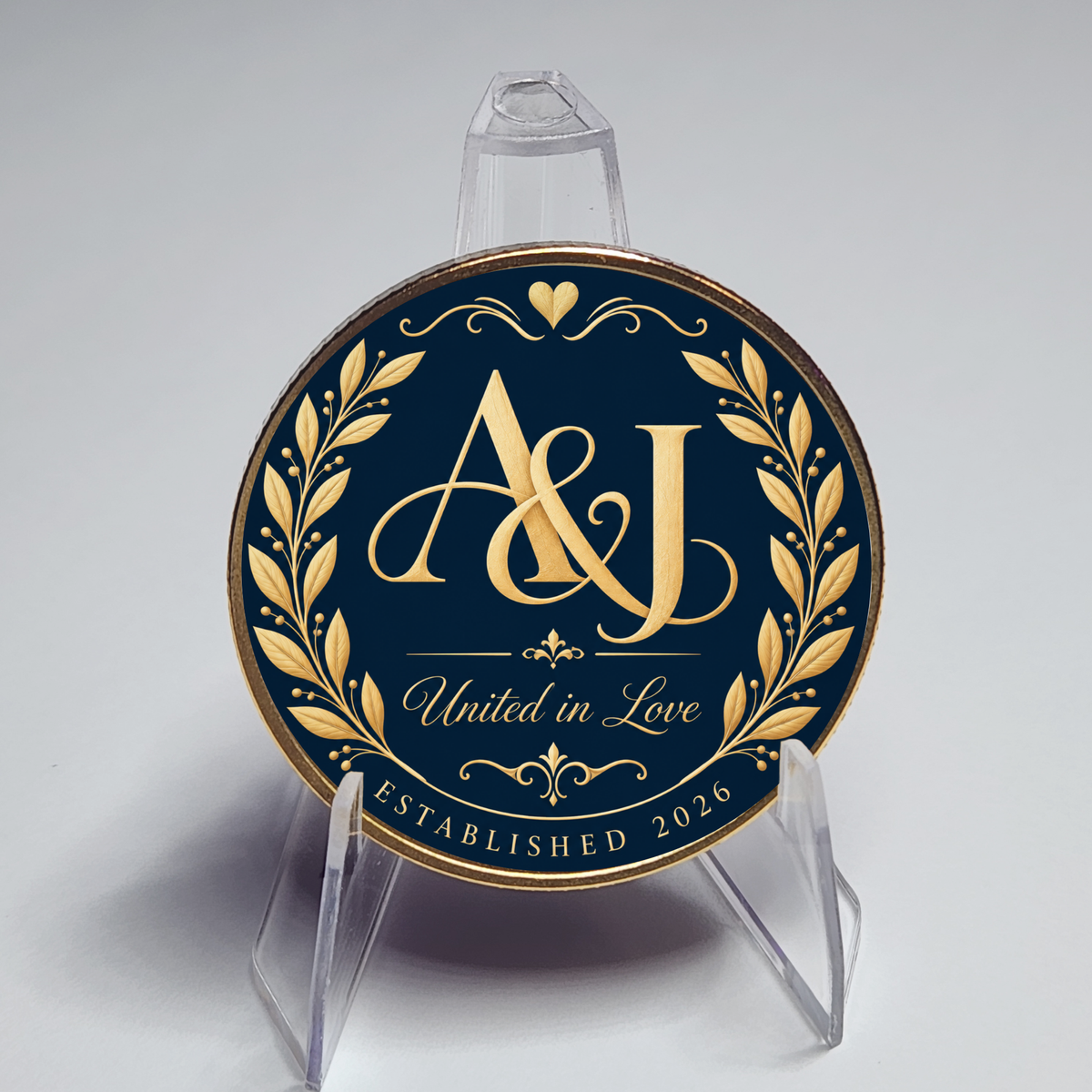 Personalized Wedding Coin – Custom Initials, Date & Photo Keepsake