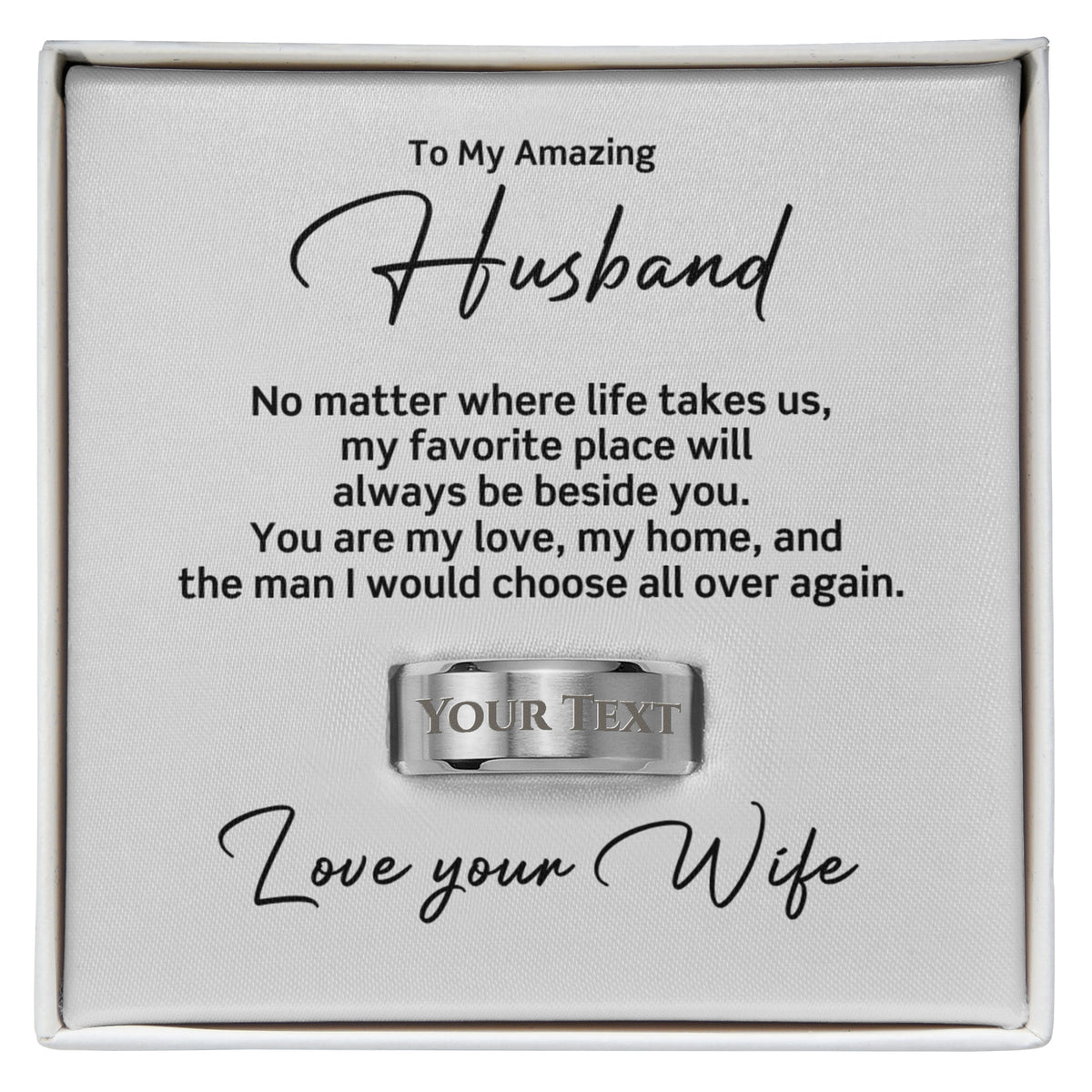 My Amazing Husband – Personalized Engraved Ring