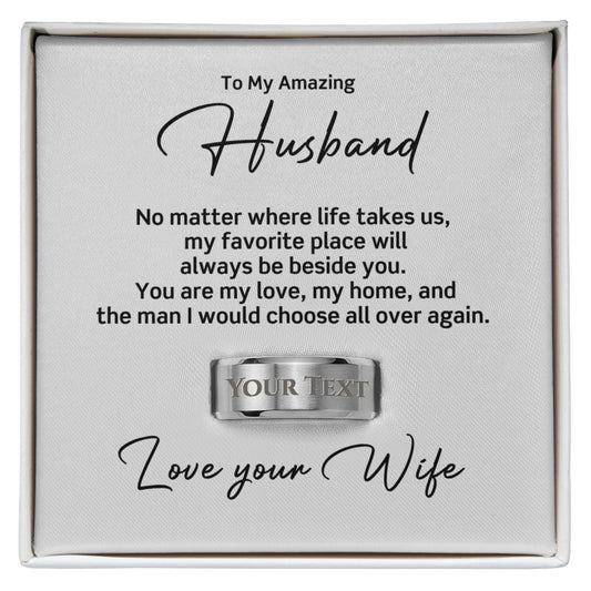 My Amazing Husband – Personalized Engraved Ring