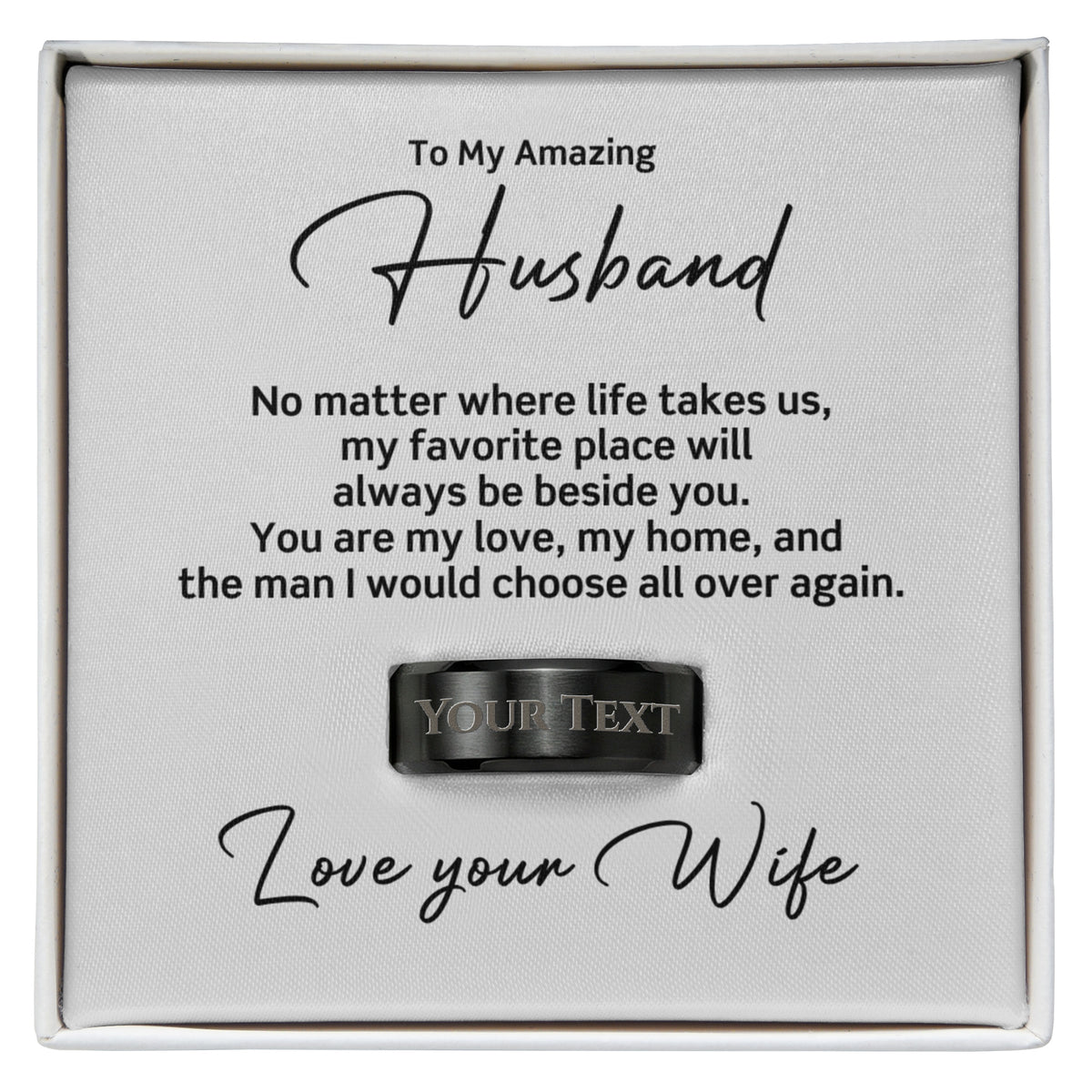 My Amazing Husband – Personalized Engraved Ring