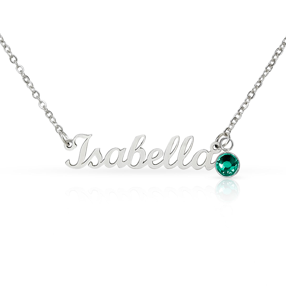 Custom Birthstone Name Necklace