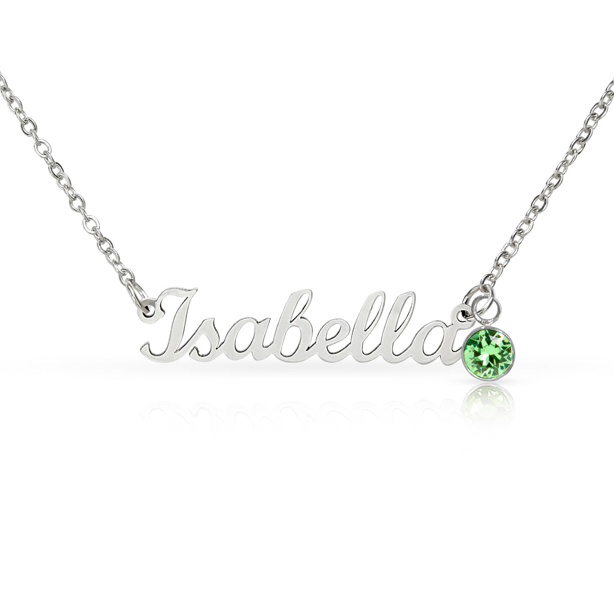 Custom Birthstone Name Necklace