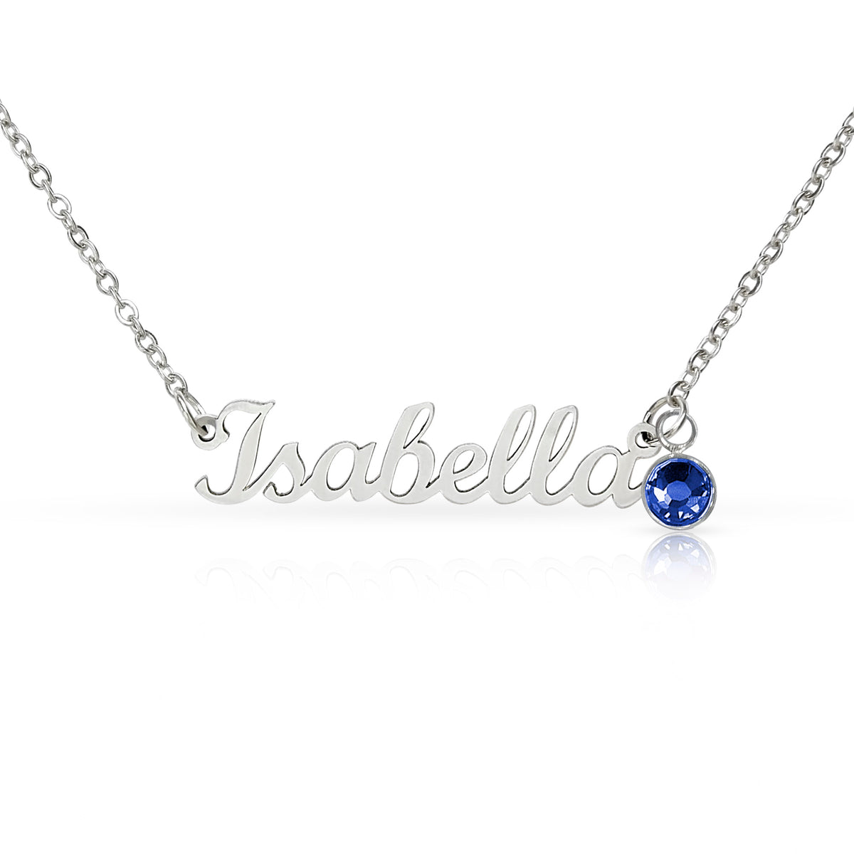 Custom Birthstone Name Necklace
