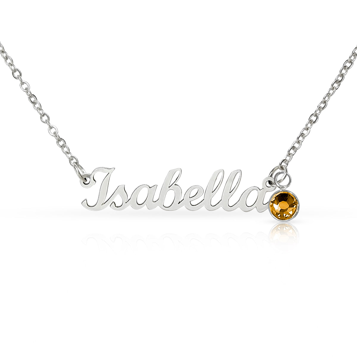Custom Birthstone Name Necklace