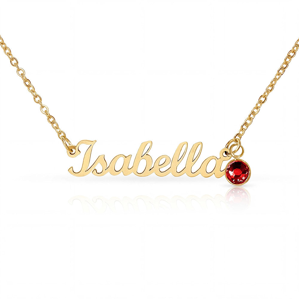 Custom Birthstone Name Necklace