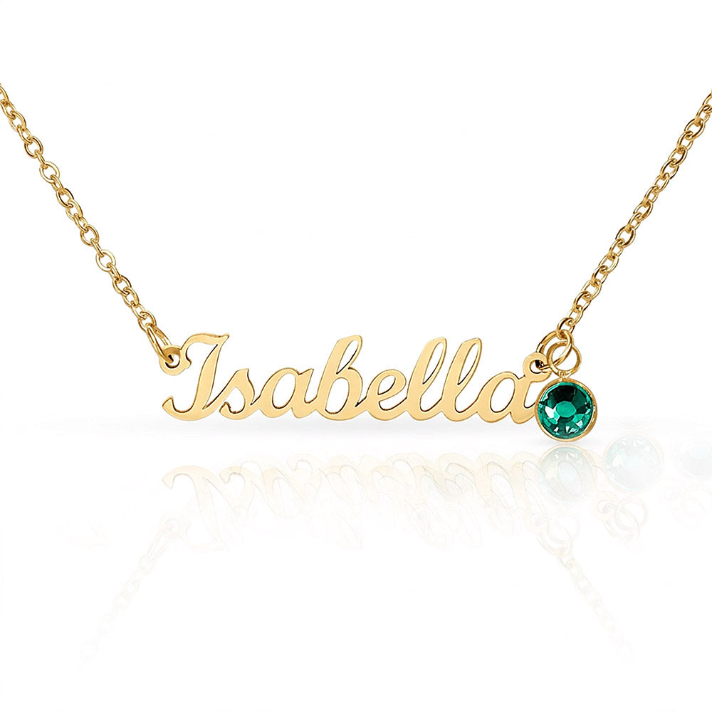 Custom Birthstone Name Necklace