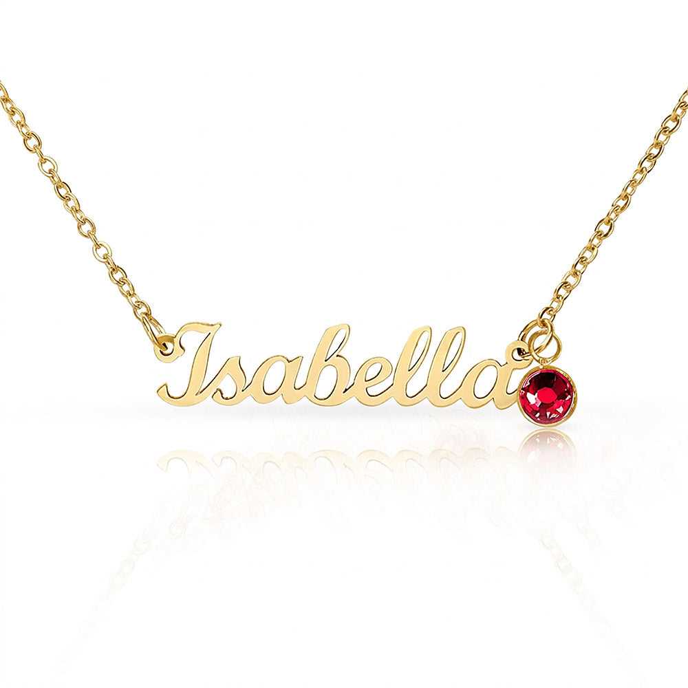 Custom Birthstone Name Necklace
