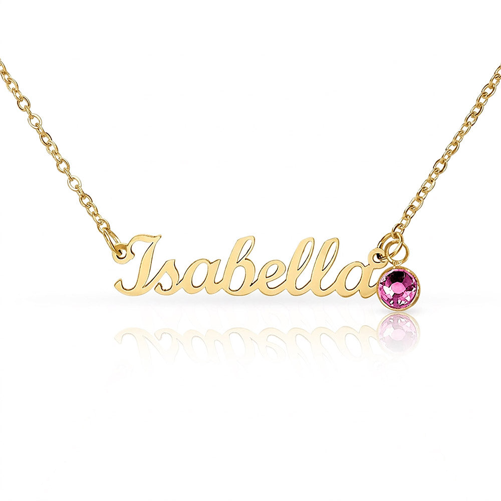 Custom Birthstone Name Necklace