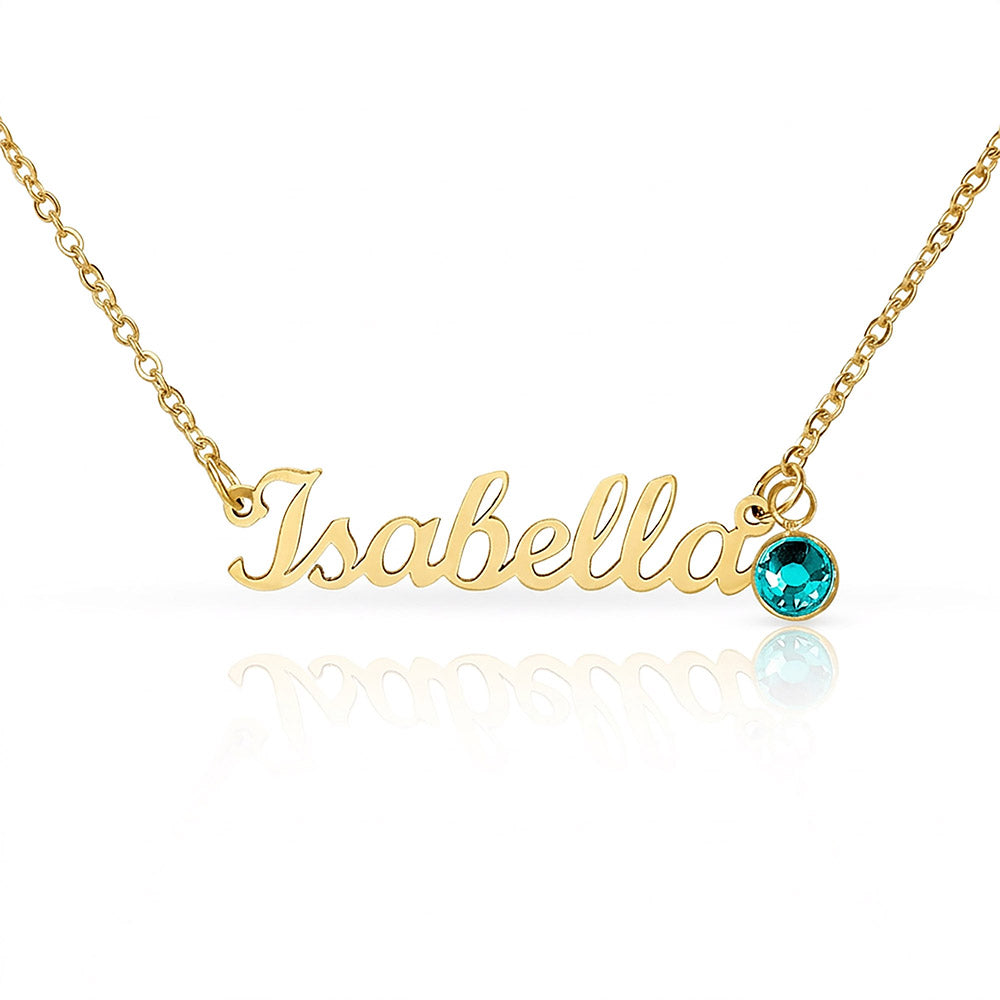 Custom Birthstone Name Necklace