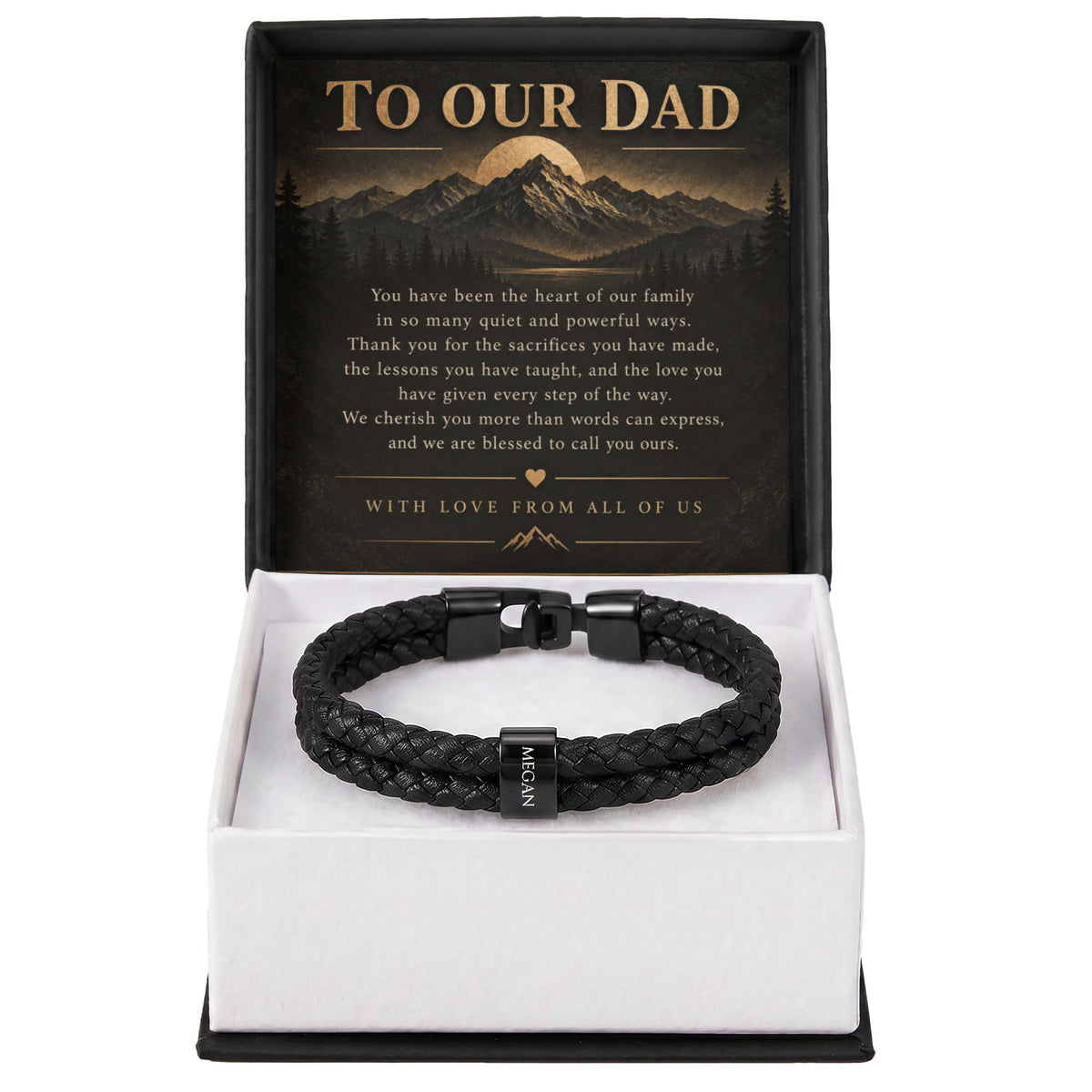Custom Dad Name Bracelet – “To Our Dad” Family Gift