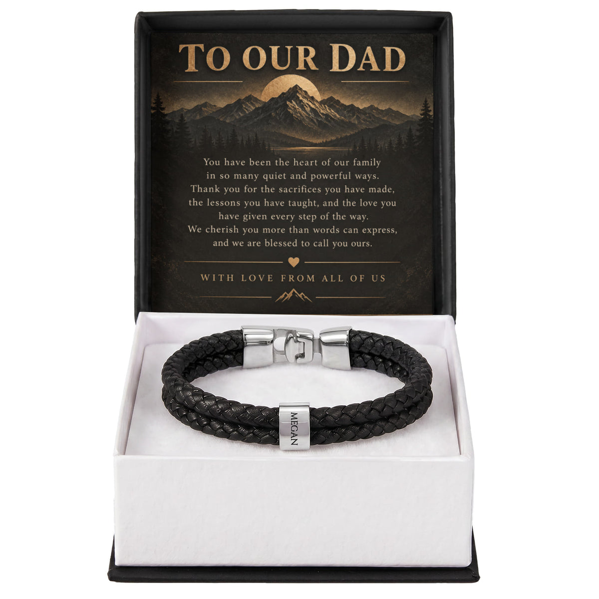 Custom Dad Name Bracelet – “To Our Dad” Family Gift