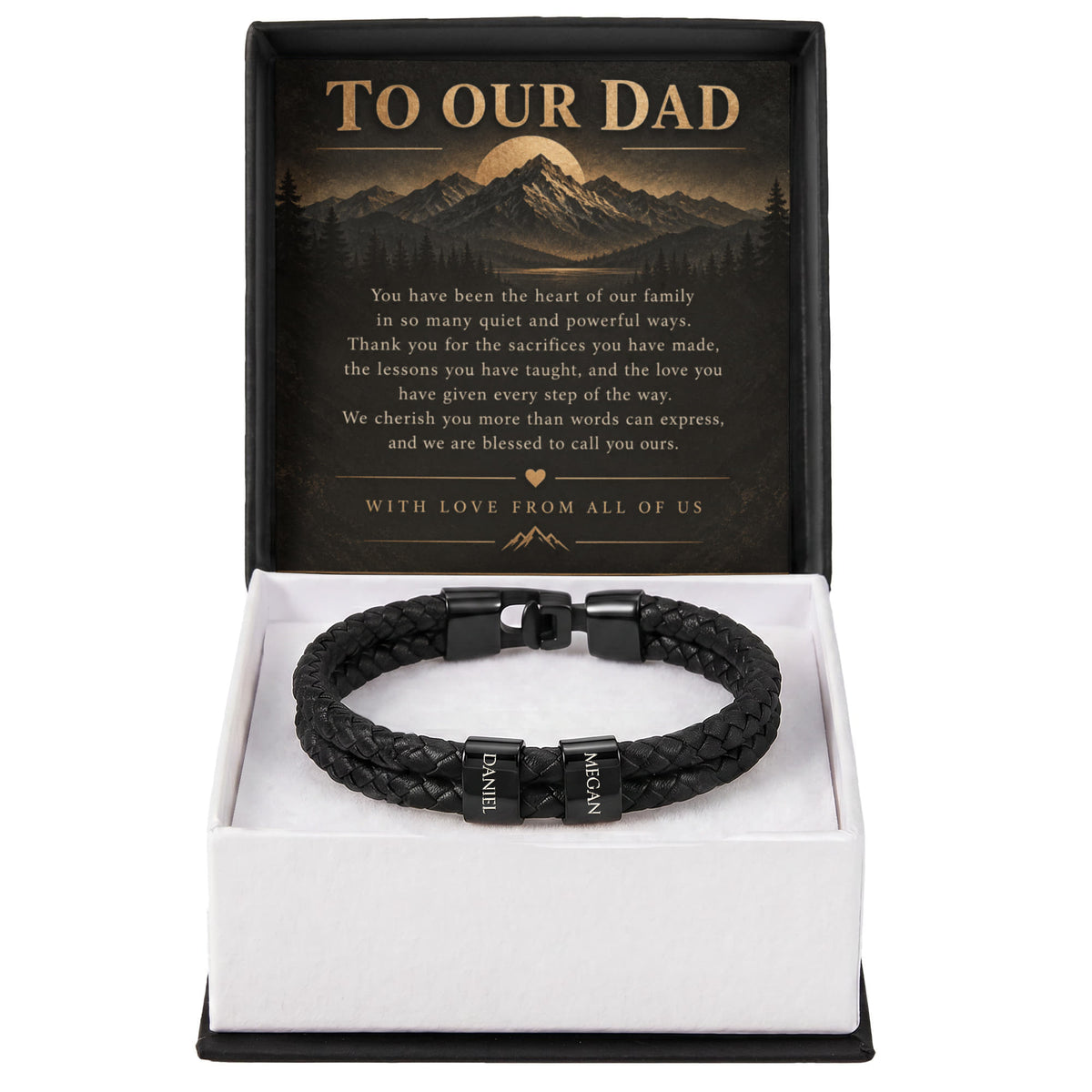 Custom Dad Name Bracelet – “To Our Dad” Family Gift