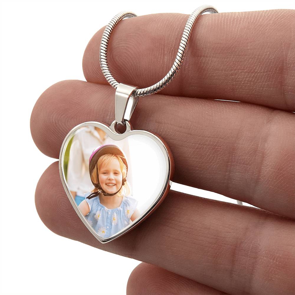 Add Your Own Photo Circle Pendant Necklace