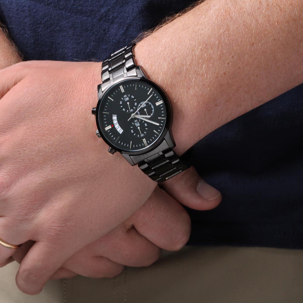Every Second I Love You More Engraved Chronograph Watch
