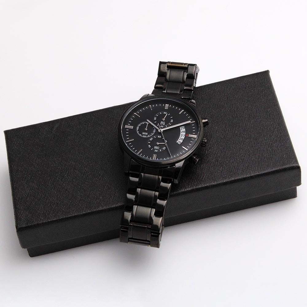 Every Second I Love You More Engraved Chronograph Watch