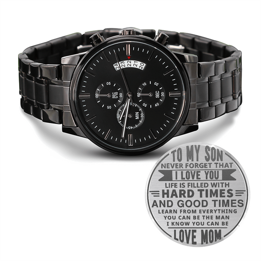 To My Son, Never Forget I Love You Engraved Chronograph Watch