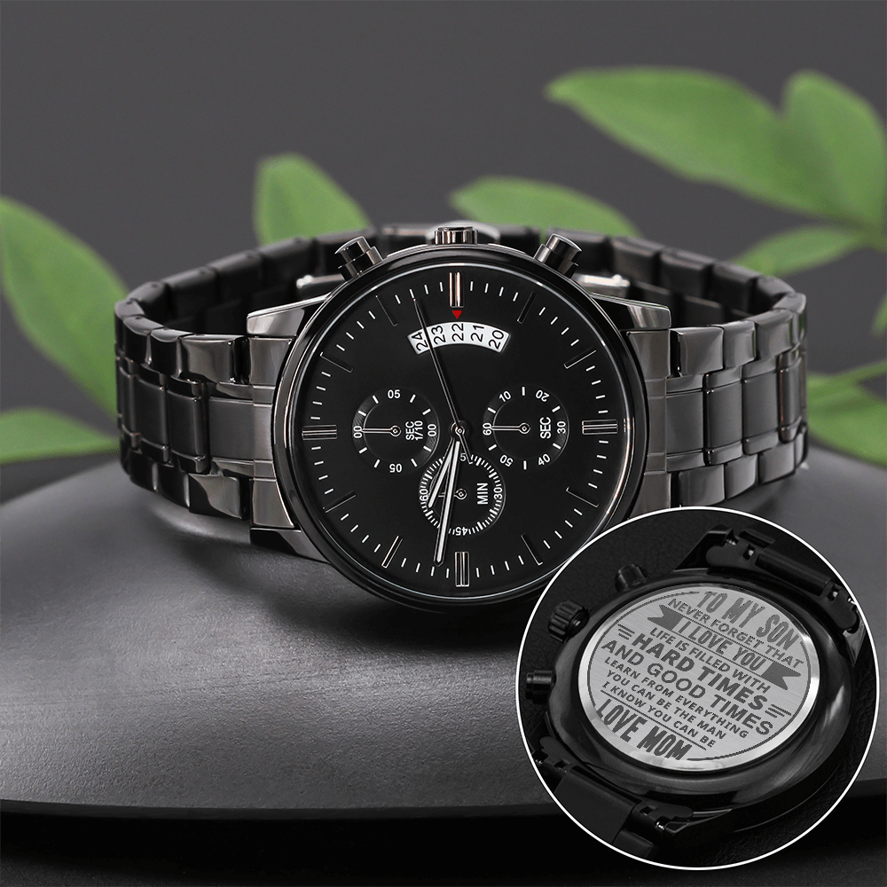 To My Son, Never Forget I Love You Engraved Chronograph Watch