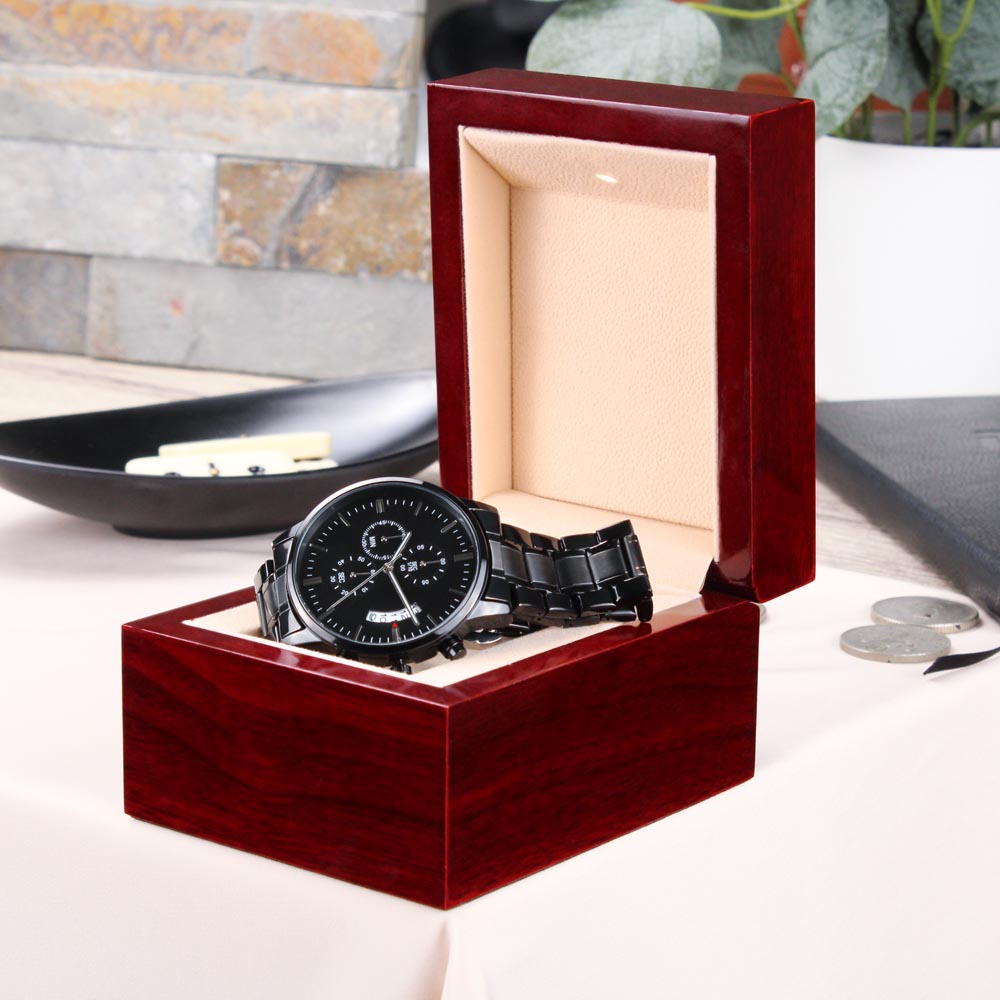 To My Son, Never Forget I Love You Engraved Chronograph Watch