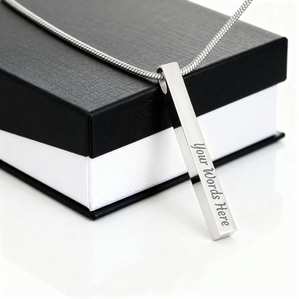 Personalized 4-Sided Engraved Bar Necklace