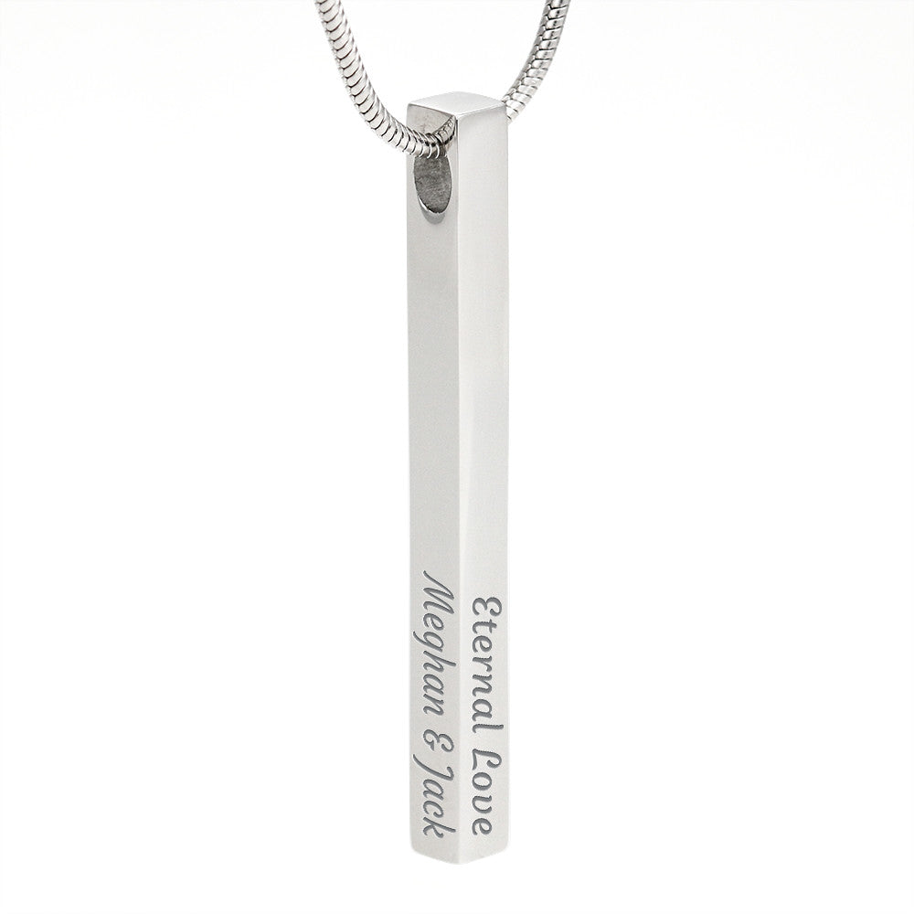 Personalized 4-Sided Engraved Bar Necklace