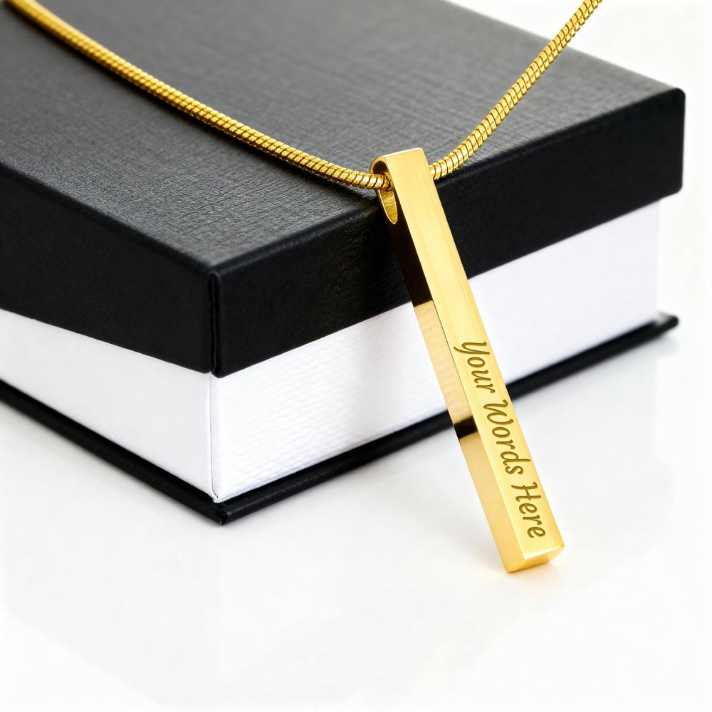 Personalized 4-Sided Engraved Bar Necklace