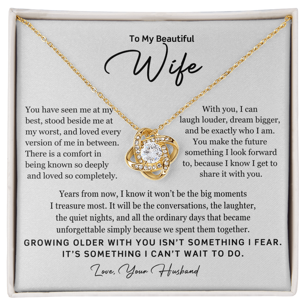 To My Beautiful Wife – Growing Older Together Necklace