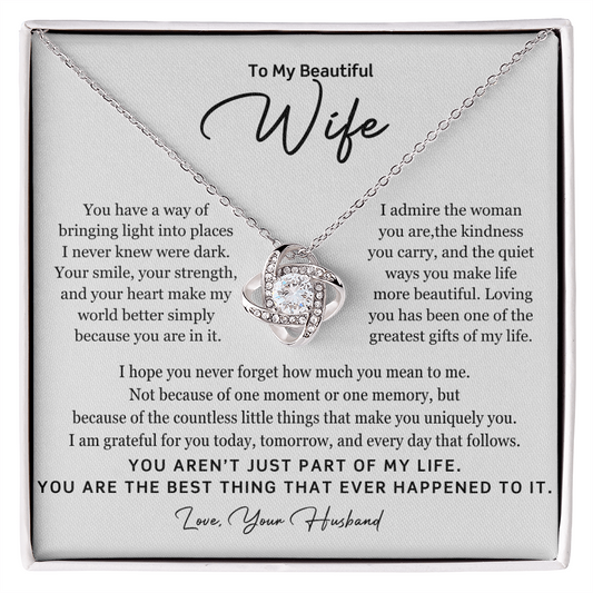 To My Beautiful Wife – The Best Thing That Ever Happened to Me Necklace