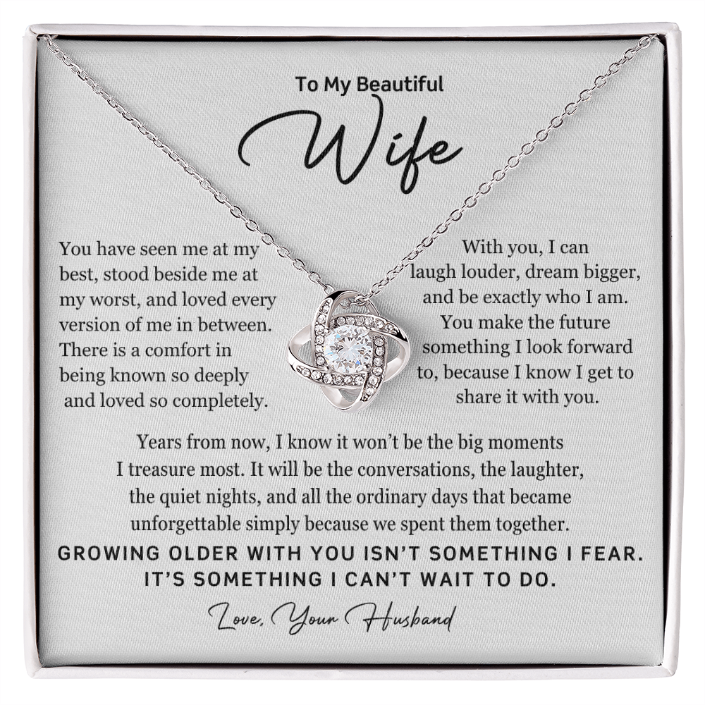 To My Beautiful Wife – Growing Older Together Necklace