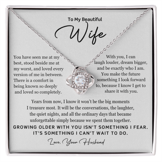 To My Beautiful Wife – Growing Older Together Necklace