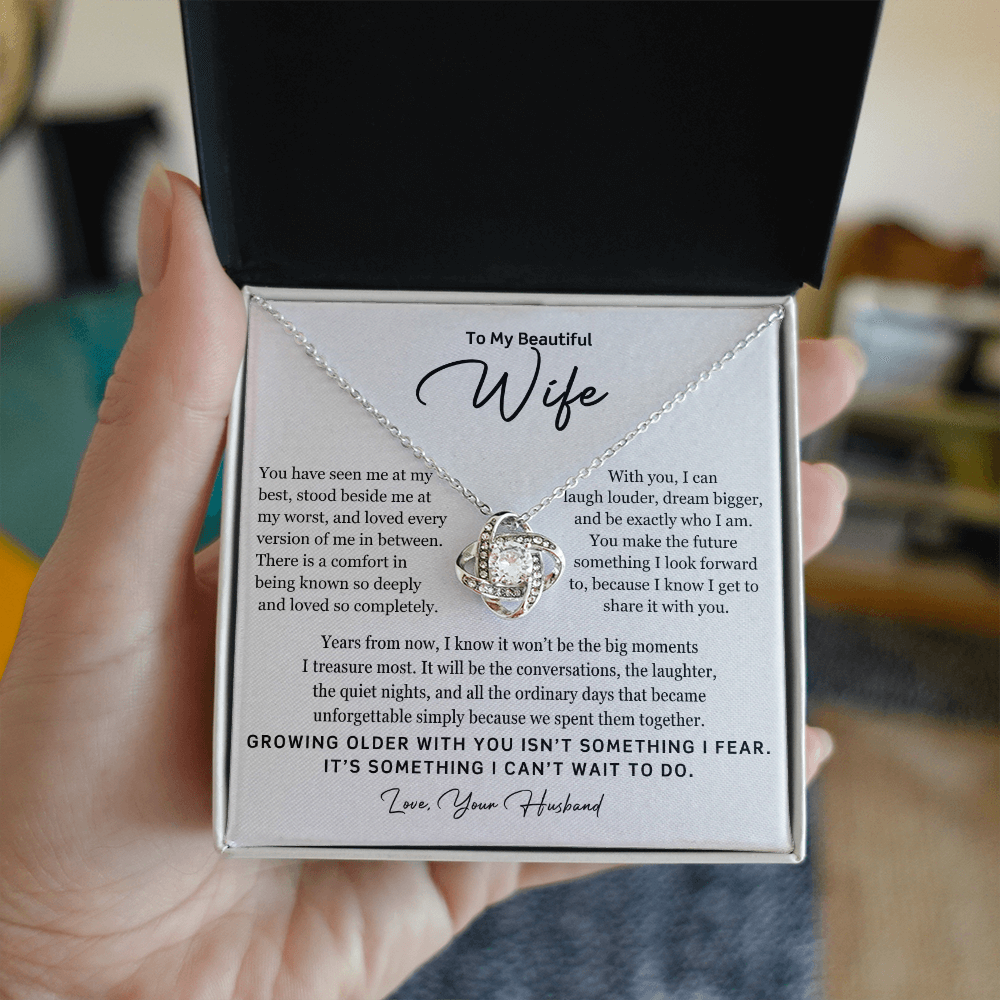 To My Beautiful Wife – Growing Older Together Necklace