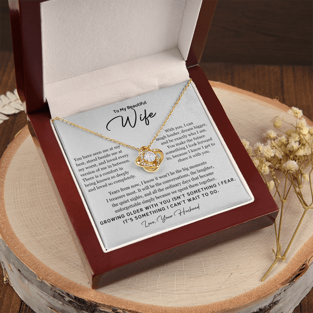 To My Beautiful Wife – Growing Older Together Necklace