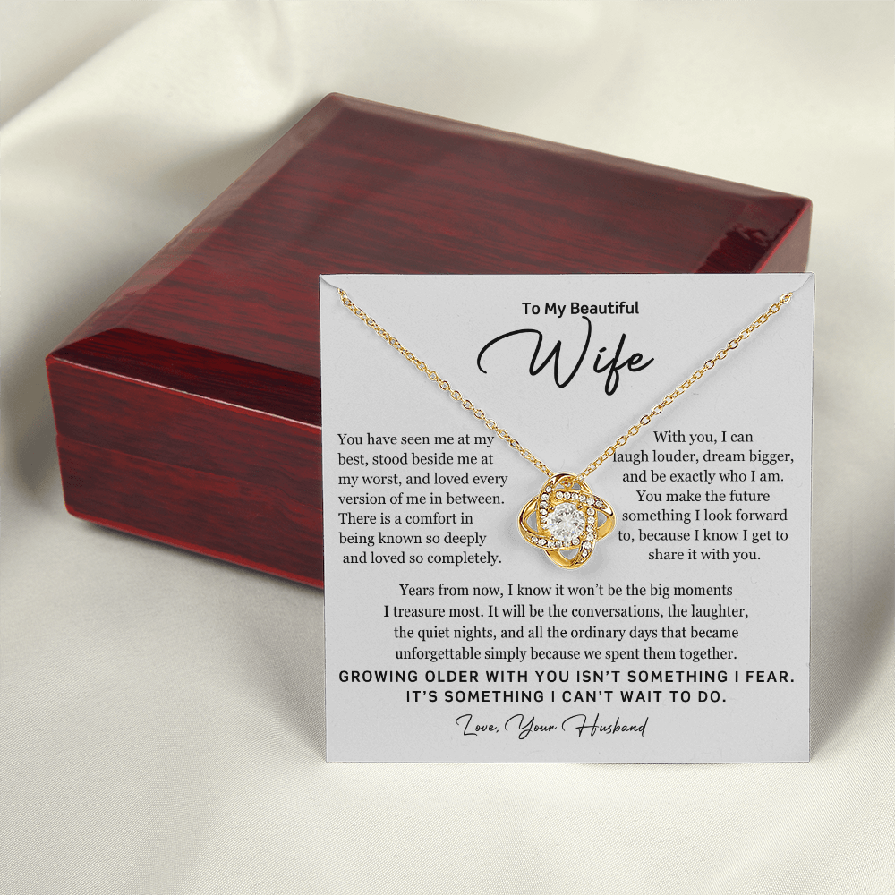 To My Beautiful Wife – Growing Older Together Necklace