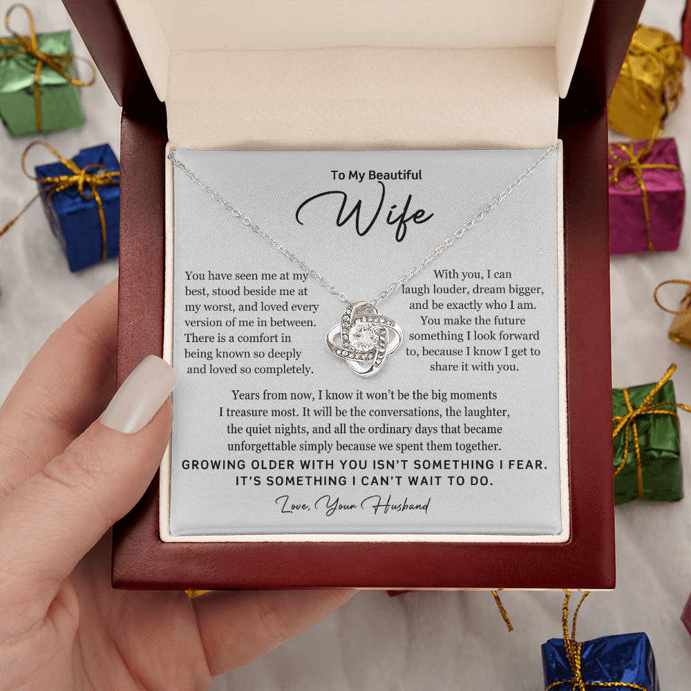 To My Beautiful Wife – Growing Older Together Necklace