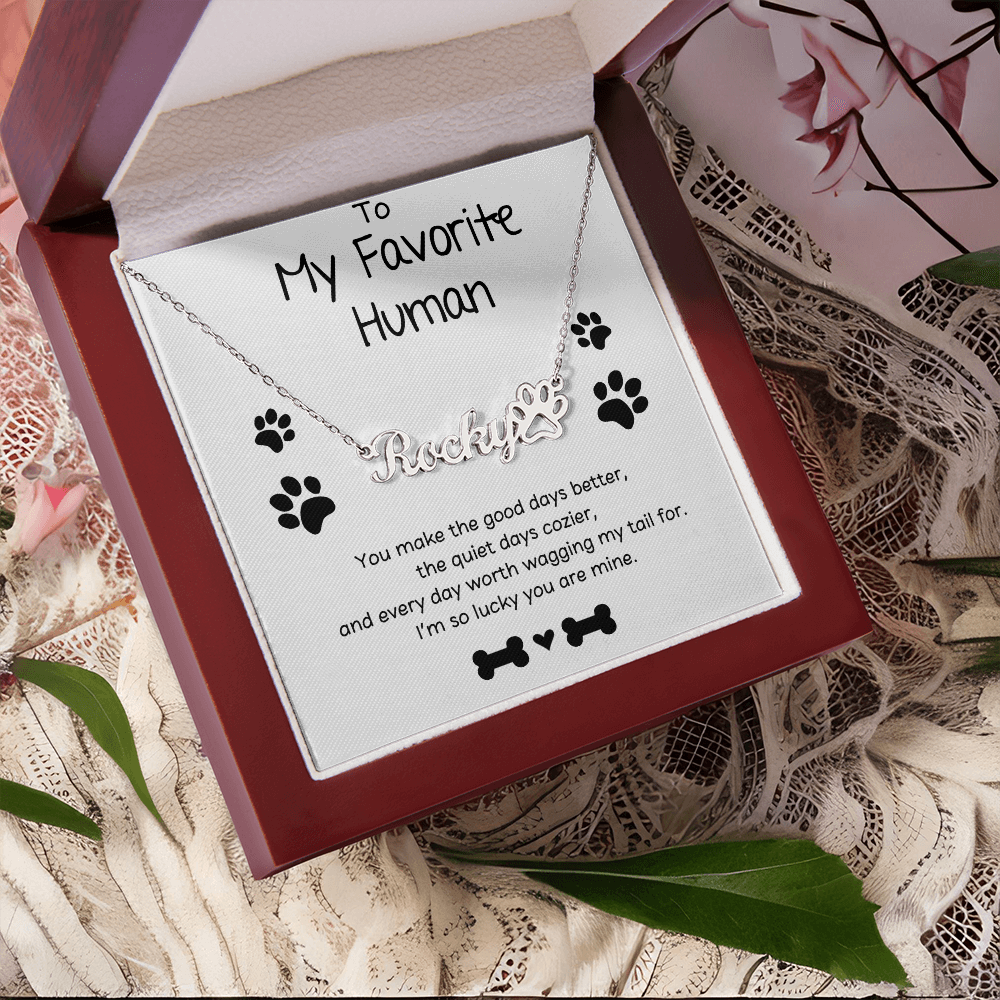 Personalized Dog Name Necklace - To My Favorite Human