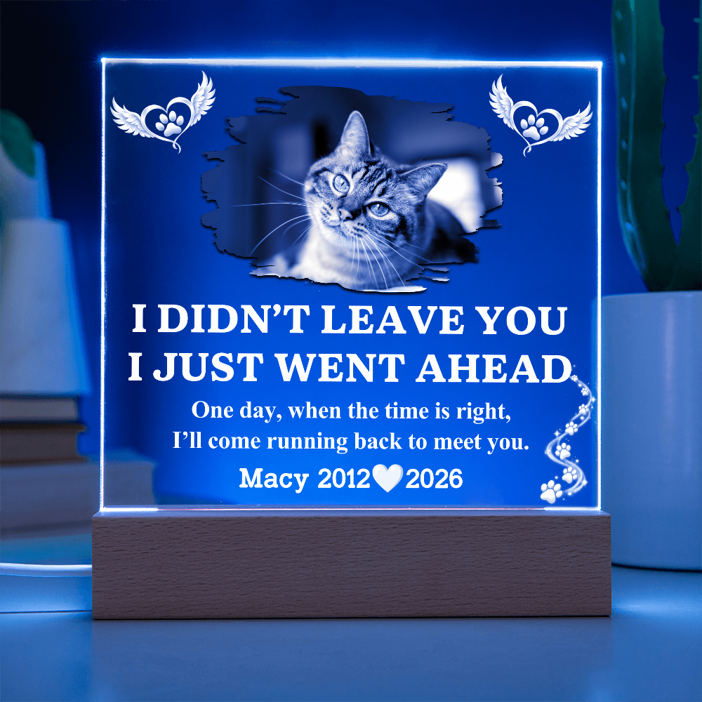 Pet Memorial Acrylic LED Plaque with Photo, Name & Dates