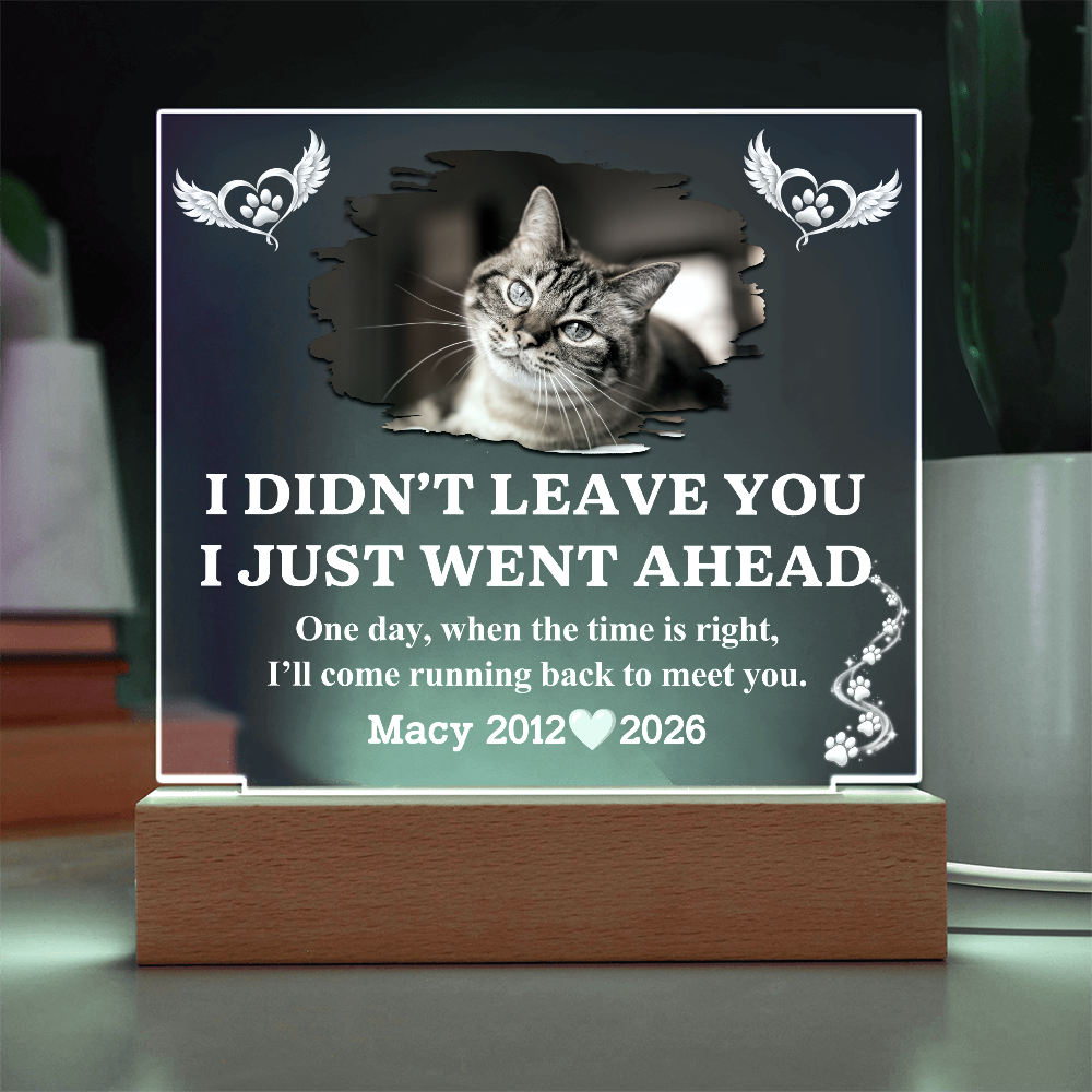 Pet Memorial Acrylic LED Plaque with Photo, Name & Dates