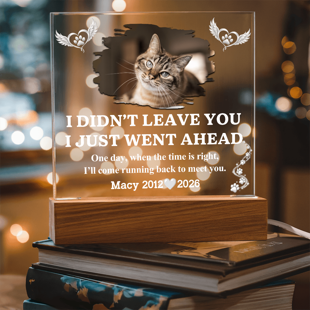 Pet Memorial Acrylic LED Plaque with Photo, Name & Dates