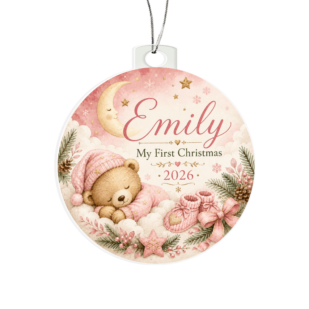 Baby's First Christmas Personalized Ornament – Custom Name & Year Keepsake