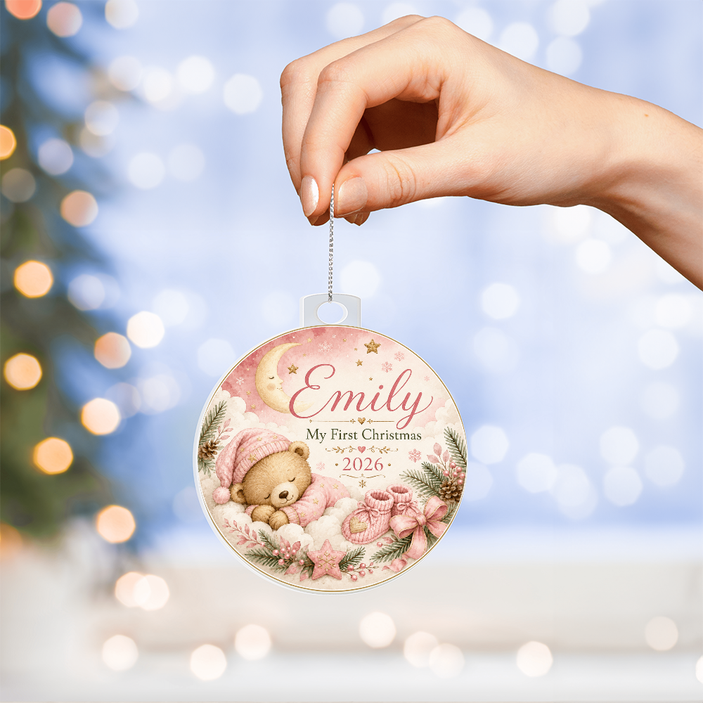 Baby's First Christmas Personalized Ornament – Custom Name & Year Keepsake
