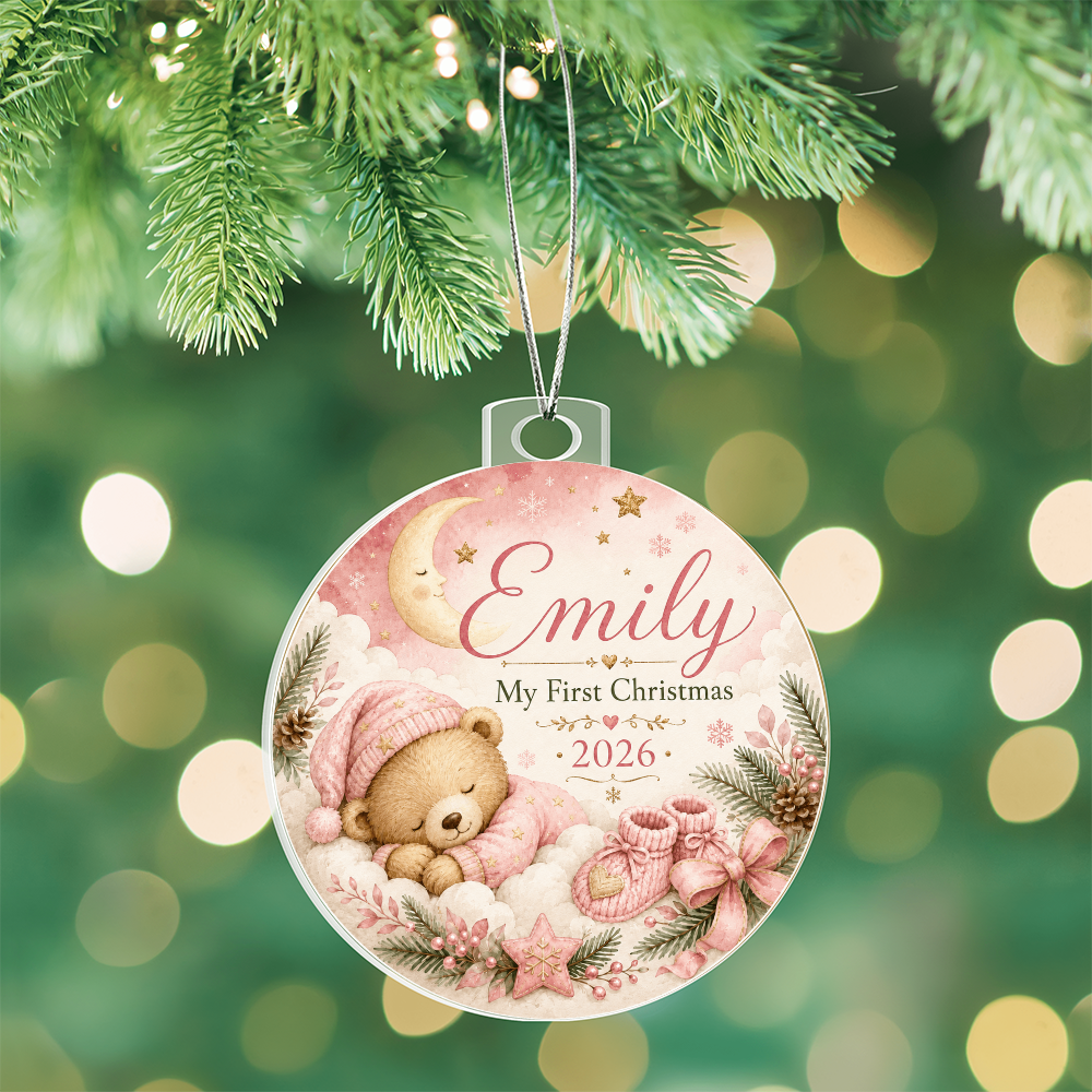 Baby's First Christmas Personalized Ornament – Custom Name & Year Keepsake