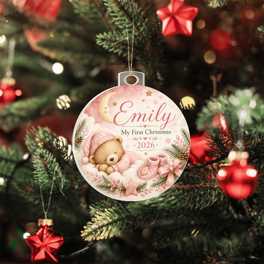 Baby's First Christmas Personalized Ornament – Custom Name & Year Keepsake