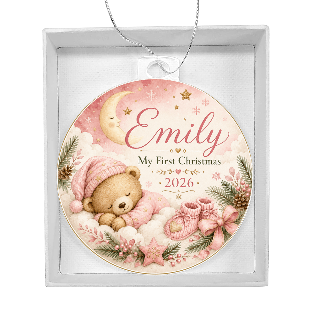 Baby's First Christmas Personalized Ornament – Custom Name & Year Keepsake