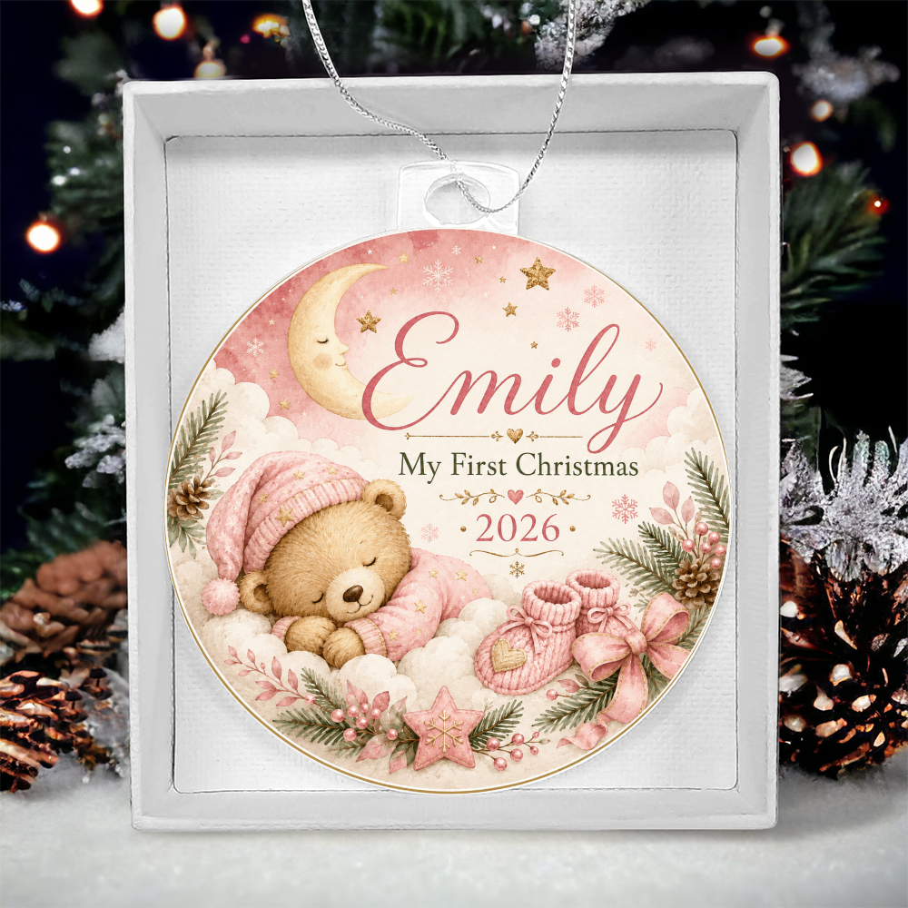 Baby's First Christmas Personalized Ornament – Custom Name & Year Keepsake