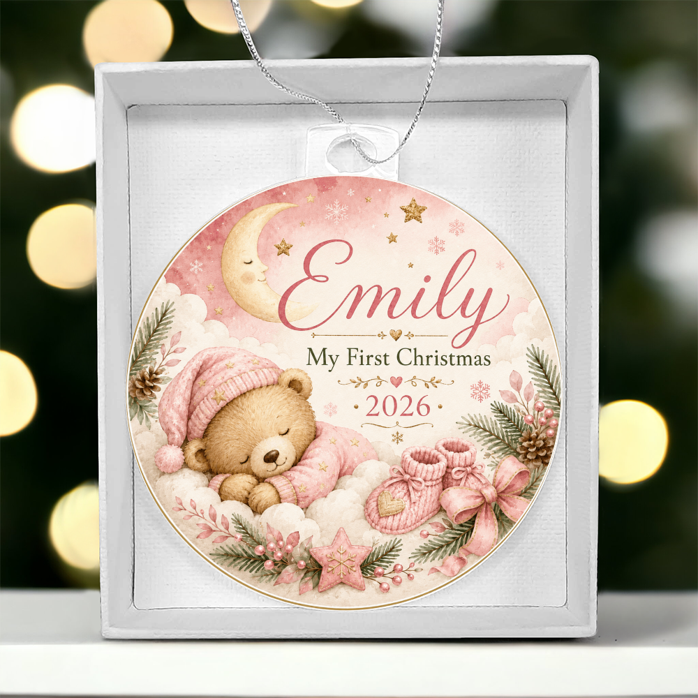 Baby's First Christmas Personalized Ornament – Custom Name & Year Keepsake