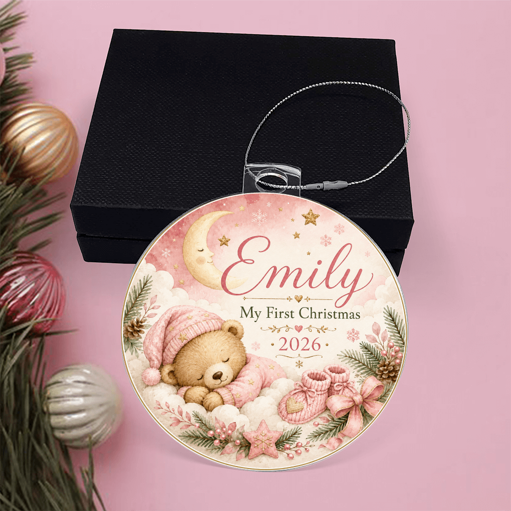 Baby's First Christmas Personalized Ornament – Custom Name & Year Keepsake