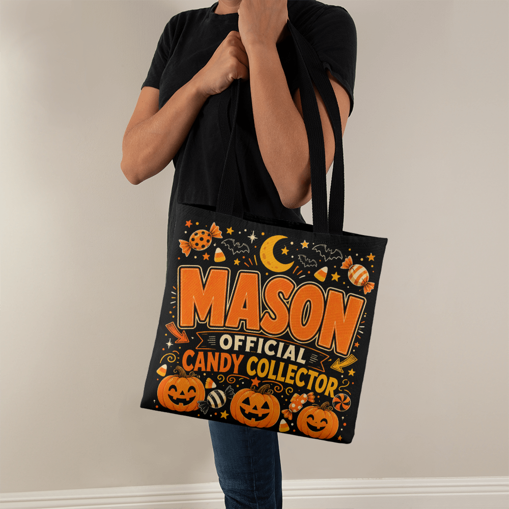 Personalized Official Candy Collector Halloween Tote Bag